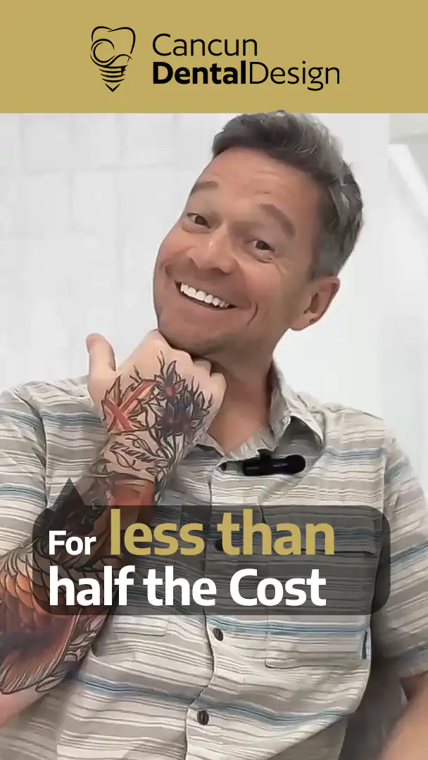 smiling for his dental work in cancun